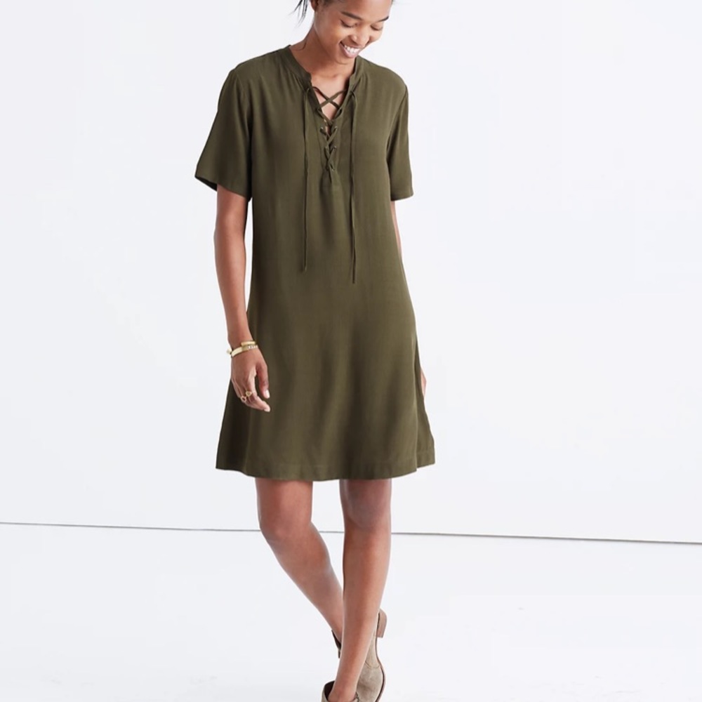 Madewell Novella Lace-Up Dress size XXS
